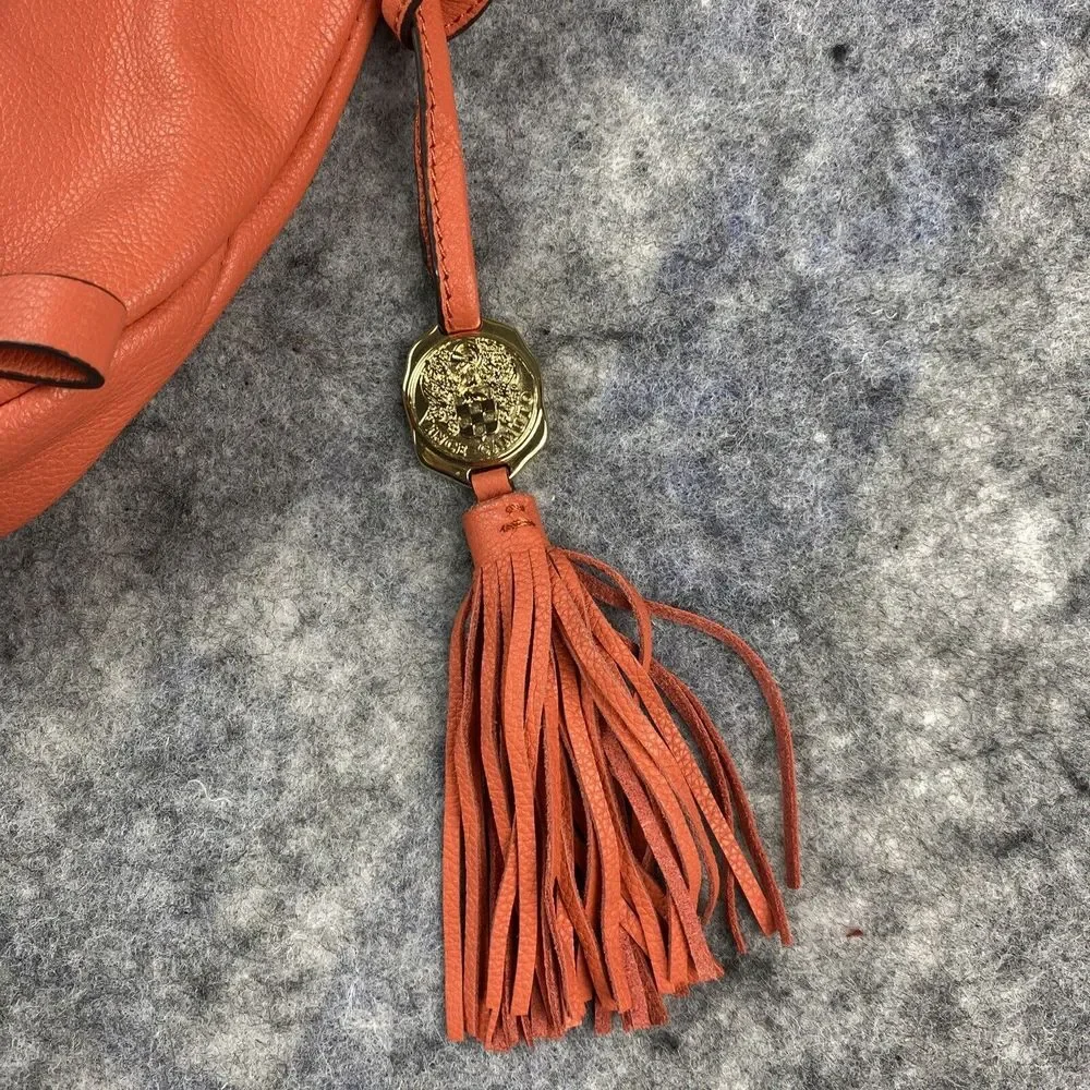 Vince Camuto Crossbody Handbag Burnt Orange Suede Tassel Genuine‎ Leather
